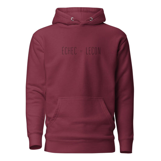 Hoodie Premium Unisexe – ÉCHEC = LEÇON (Noir) - Wearistic