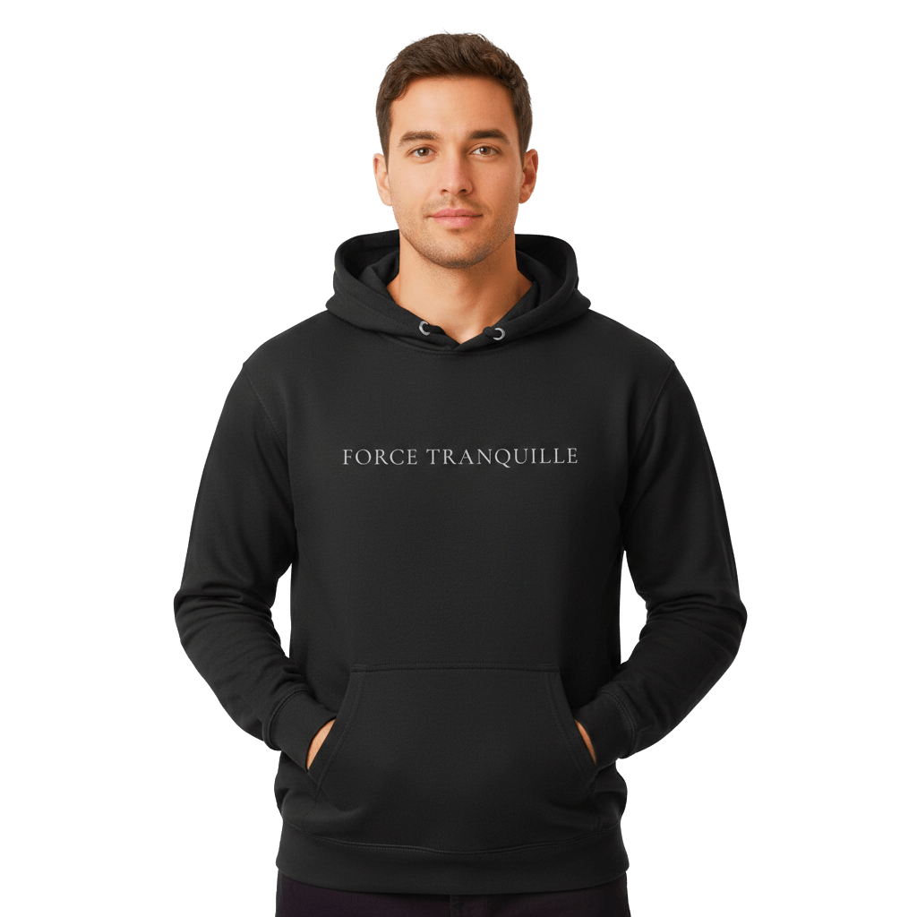 Hoodie Premium Unisexe – FORCE TRANQUILLE (Blanc) - Wearistic
