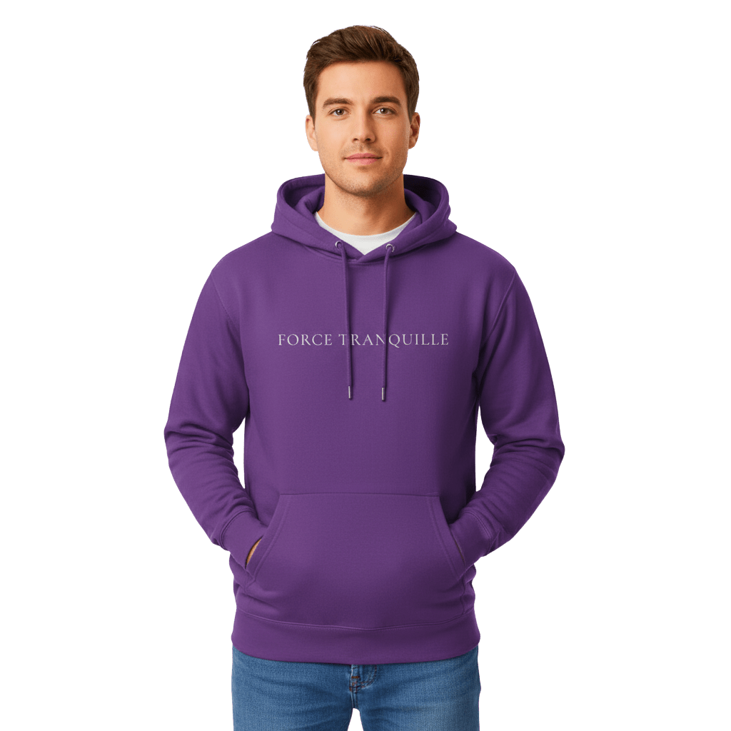 Hoodie Premium Unisexe – FORCE TRANQUILLE (Blanc) - Wearistic