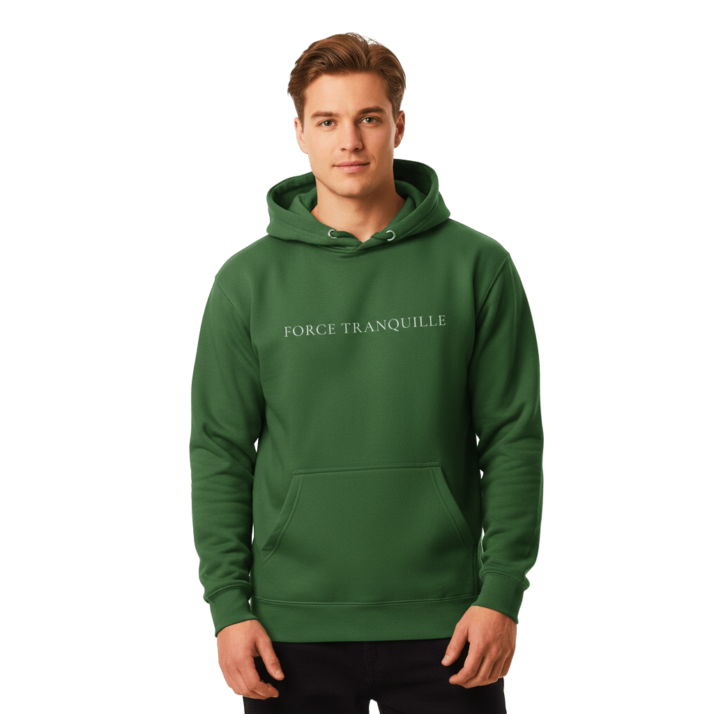 Hoodie Premium Unisexe – FORCE TRANQUILLE (Blanc) - Wearistic