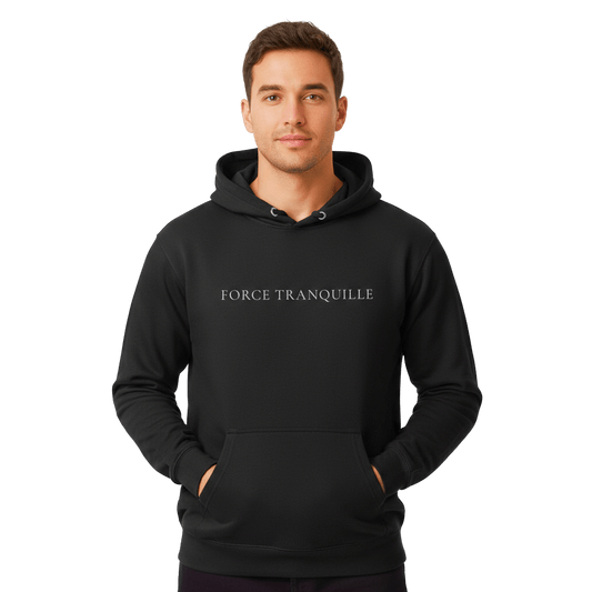 Hoodie Premium Unisexe – FORCE TRANQUILLE (Blanc) - Wearistic