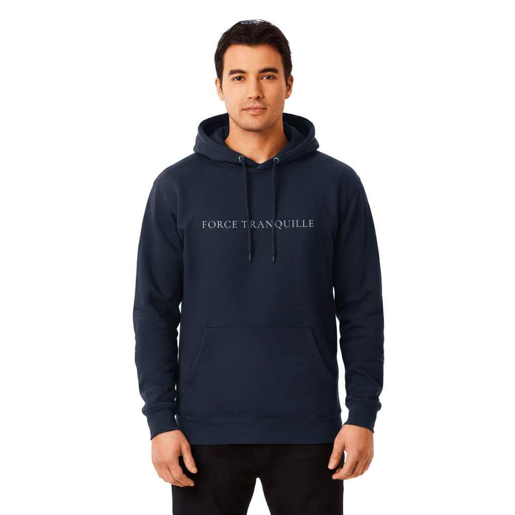 Hoodie Premium Unisexe – FORCE TRANQUILLE (Blanc) - Wearistic