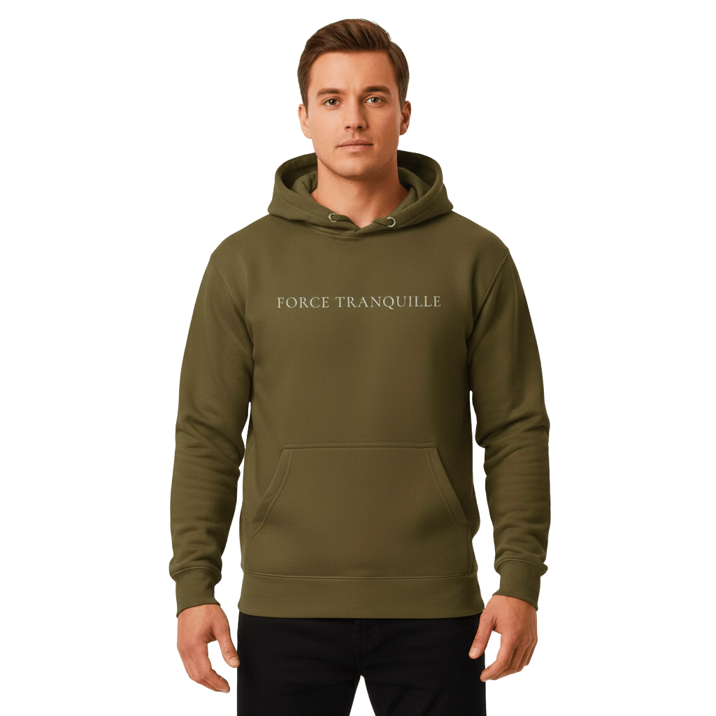 Hoodie Premium Unisexe – FORCE TRANQUILLE (Blanc) - Wearistic