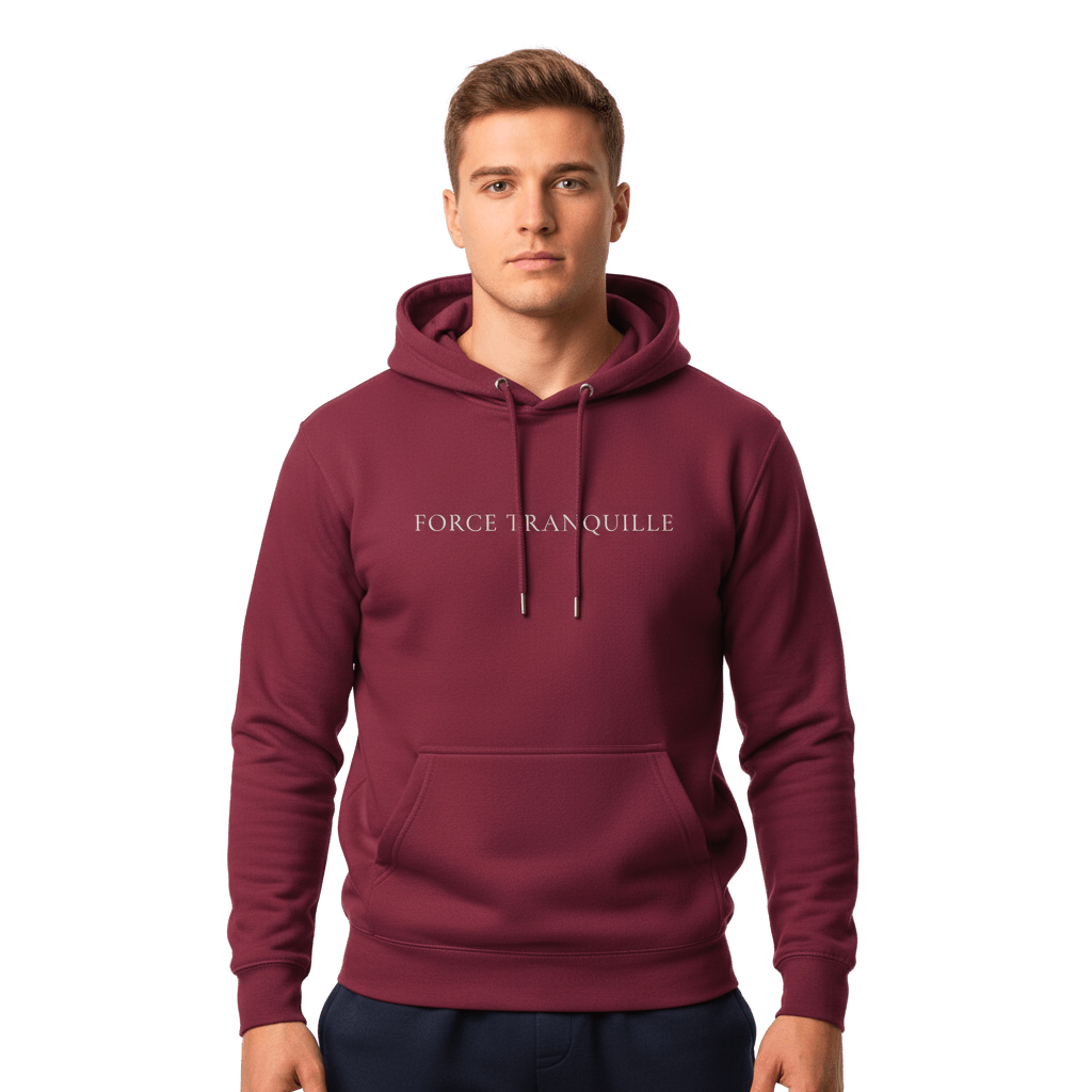 Hoodie Premium Unisexe – FORCE TRANQUILLE (Blanc) - Wearistic