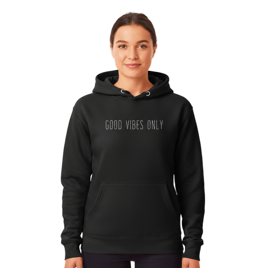 Hoodie Premium Unisexe – GOOD VIBES ONLY (Blanc) - Wearistic