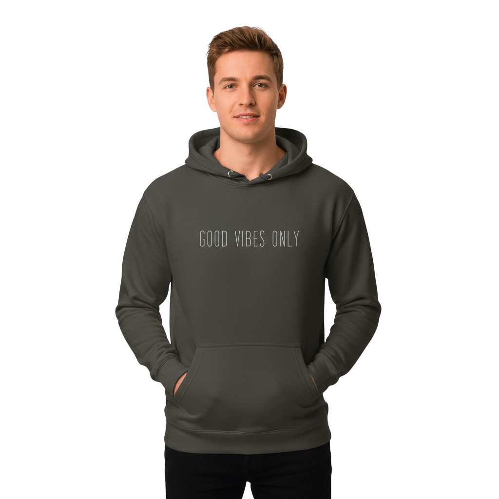 Hoodie Premium Unisexe – GOOD VIBES ONLY (Blanc) - Wearistic