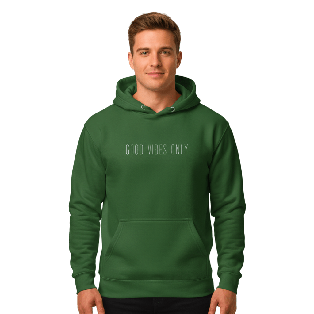 Hoodie Premium Unisexe – GOOD VIBES ONLY (Blanc) - Wearistic