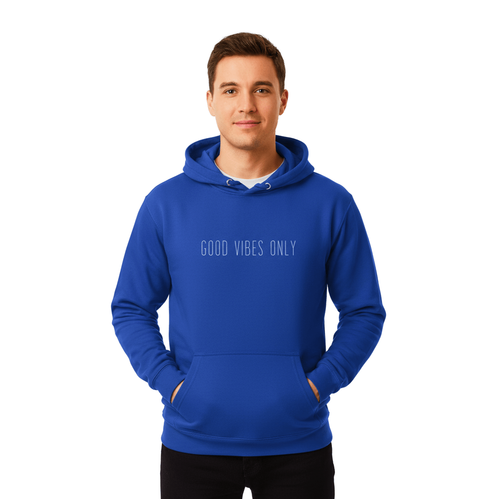 Hoodie Premium Unisexe – GOOD VIBES ONLY (Blanc) - Wearistic