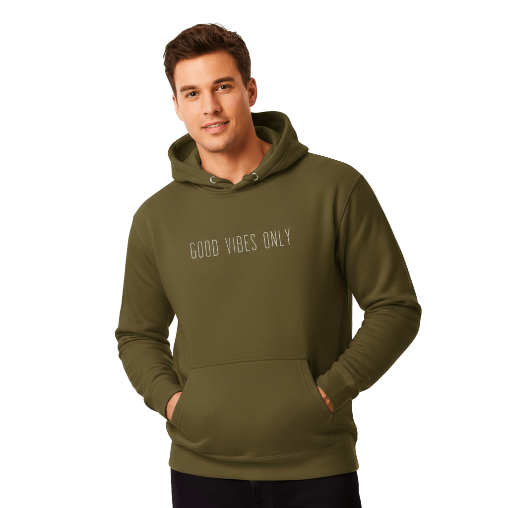 Hoodie Premium Unisexe – GOOD VIBES ONLY (Blanc) - Wearistic