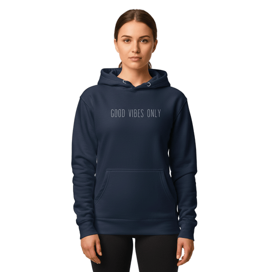 Hoodie Premium Unisexe – GOOD VIBES ONLY (Blanc) - Wearistic