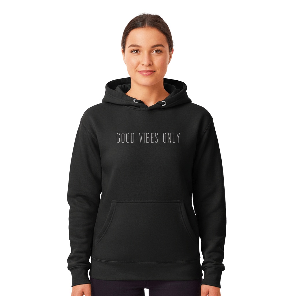 Hoodie Premium Unisexe – GOOD VIBES ONLY (Blanc) - Wearistic