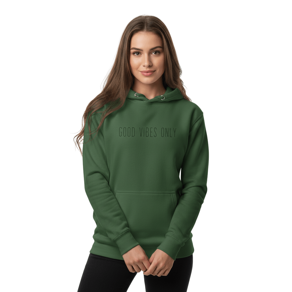 Hoodie Premium Unisexe – GOOD VIBES ONLY (Noir) - Wearistic