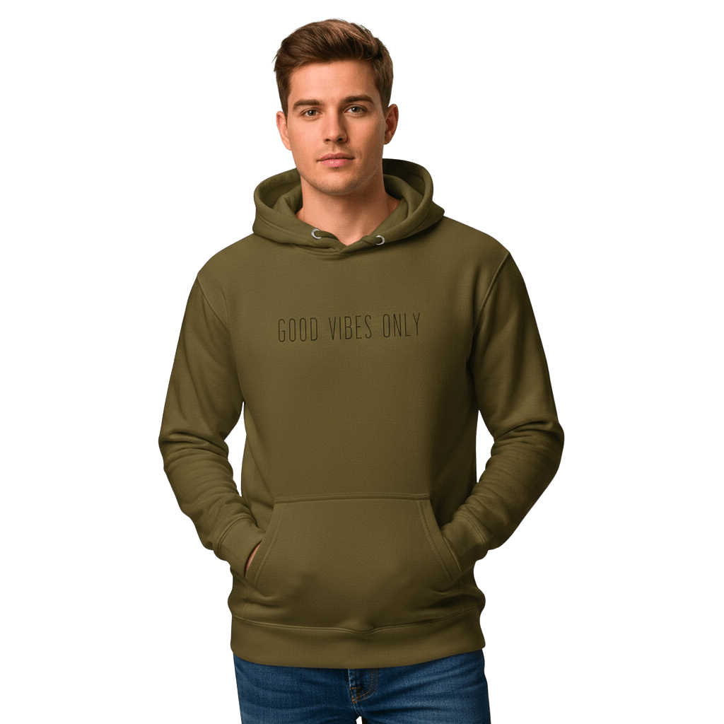 Hoodie Premium Unisexe – GOOD VIBES ONLY (Noir) - Wearistic
