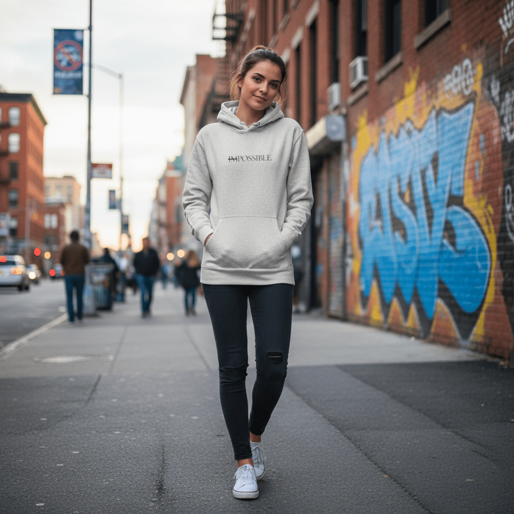 Hoodie Premium Unisexe – IMPOSSIBLE (Noir) - Wearistic