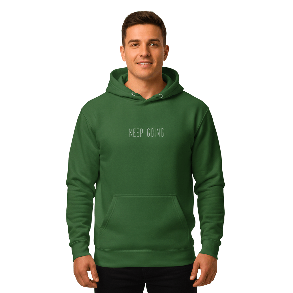 Hoodie Premium Unisexe – KEEP GOING (Blanc) - Wearistic