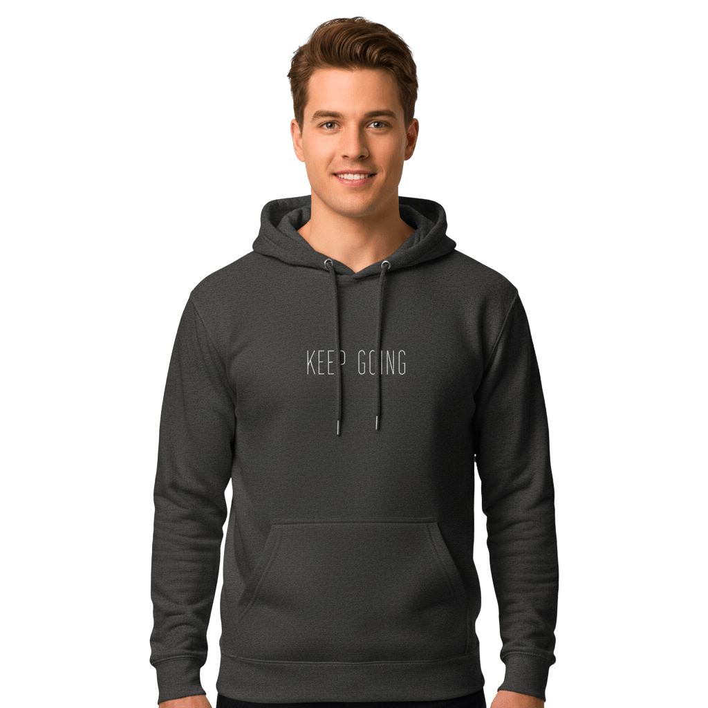Hoodie Premium Unisexe – KEEP GOING (Blanc) - Wearistic