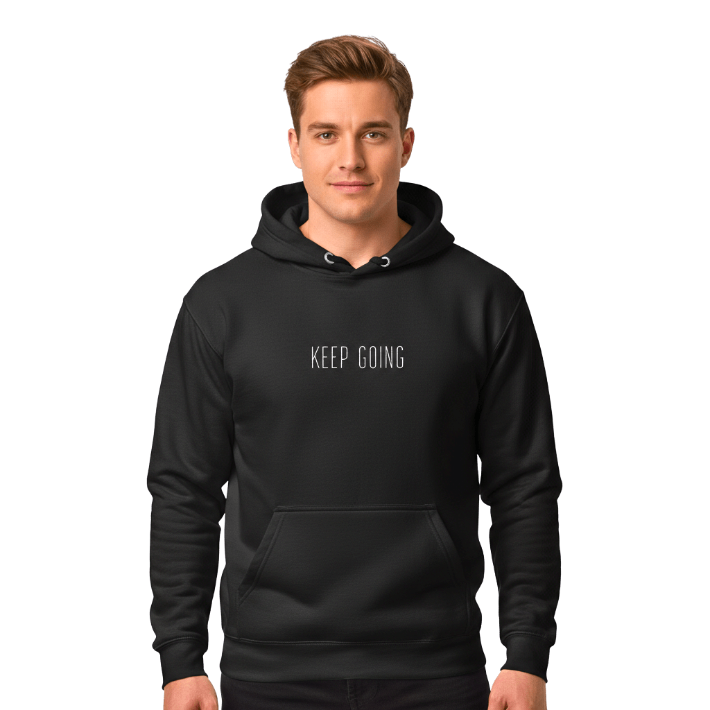 Hoodie Premium Unisexe – KEEP GOING (Blanc) - Wearistic