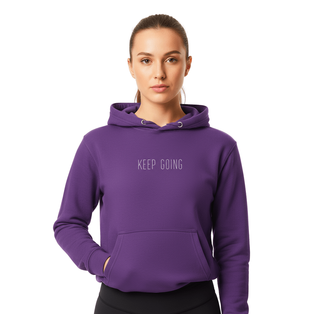 Hoodie Premium Unisexe – KEEP GOING (Blanc) - Wearistic