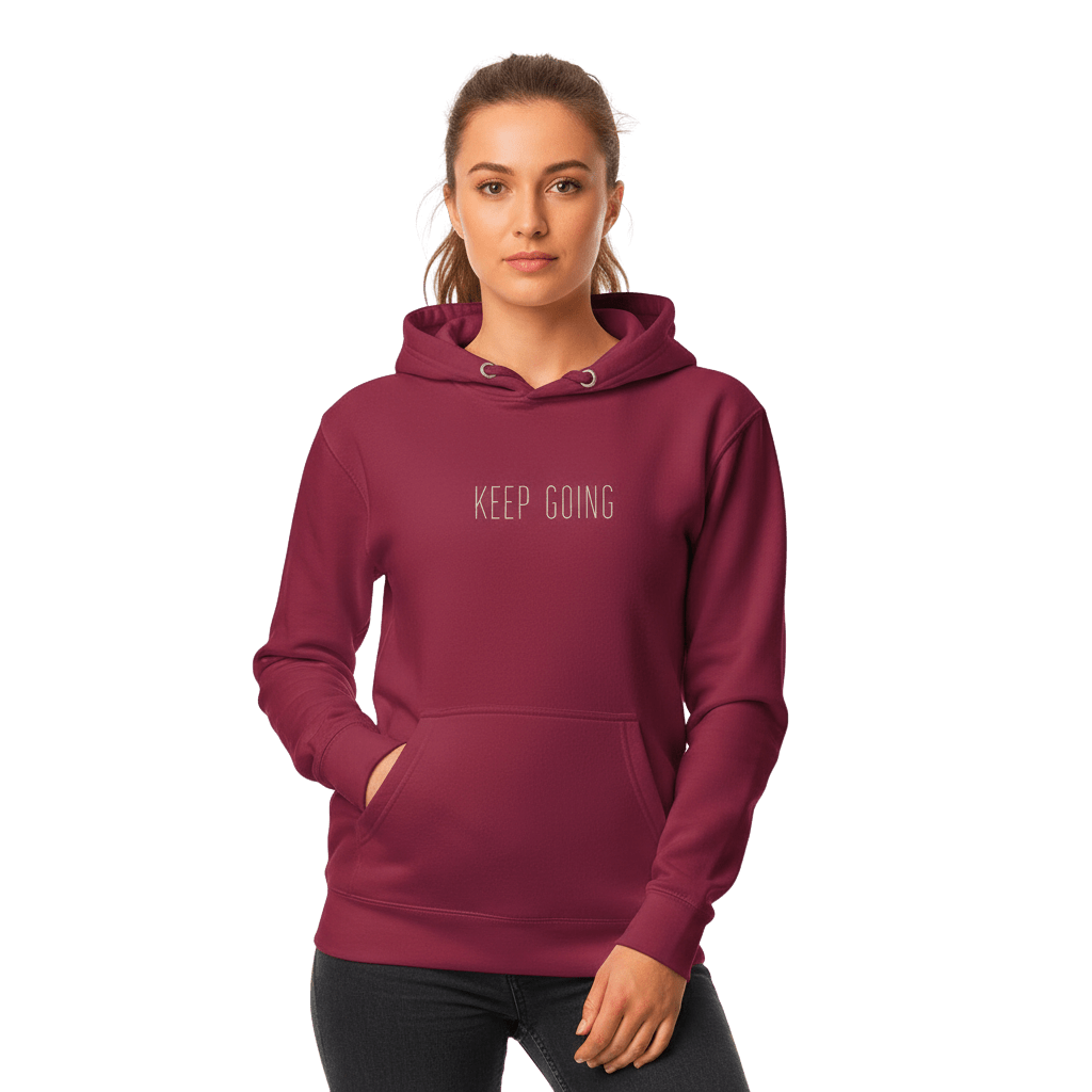 Hoodie Premium Unisexe – KEEP GOING (Blanc) - Wearistic