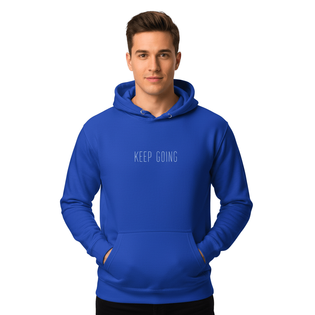 Hoodie Premium Unisexe – KEEP GOING (Blanc) - Wearistic