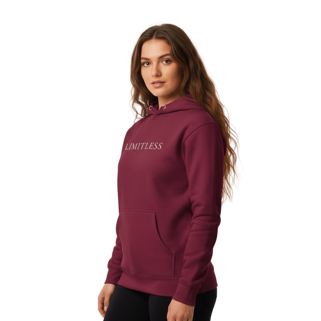Hoodie Premium Unisexe – LIMITLESS (Blanc) - Wearistic