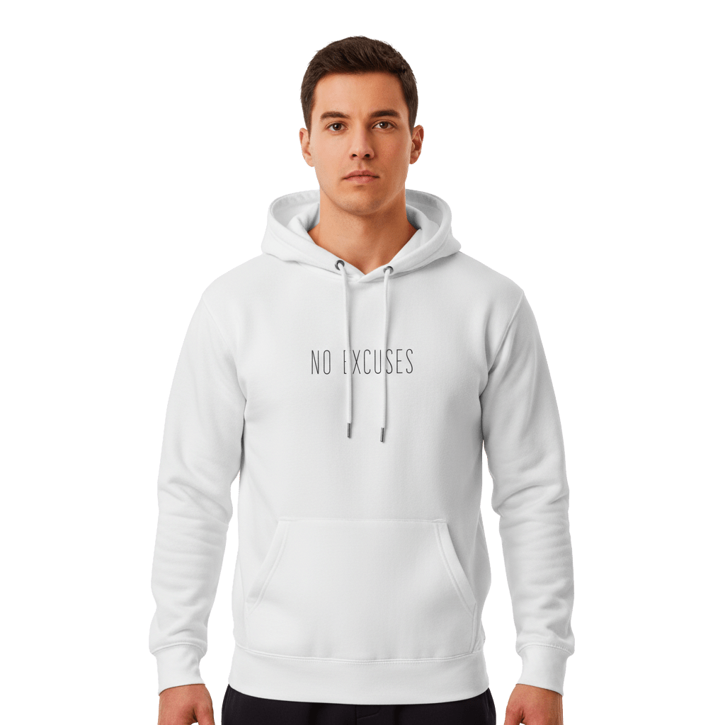 Hoodie Premium Unisexe – NO EXCUSES (Noir) - Wearistic