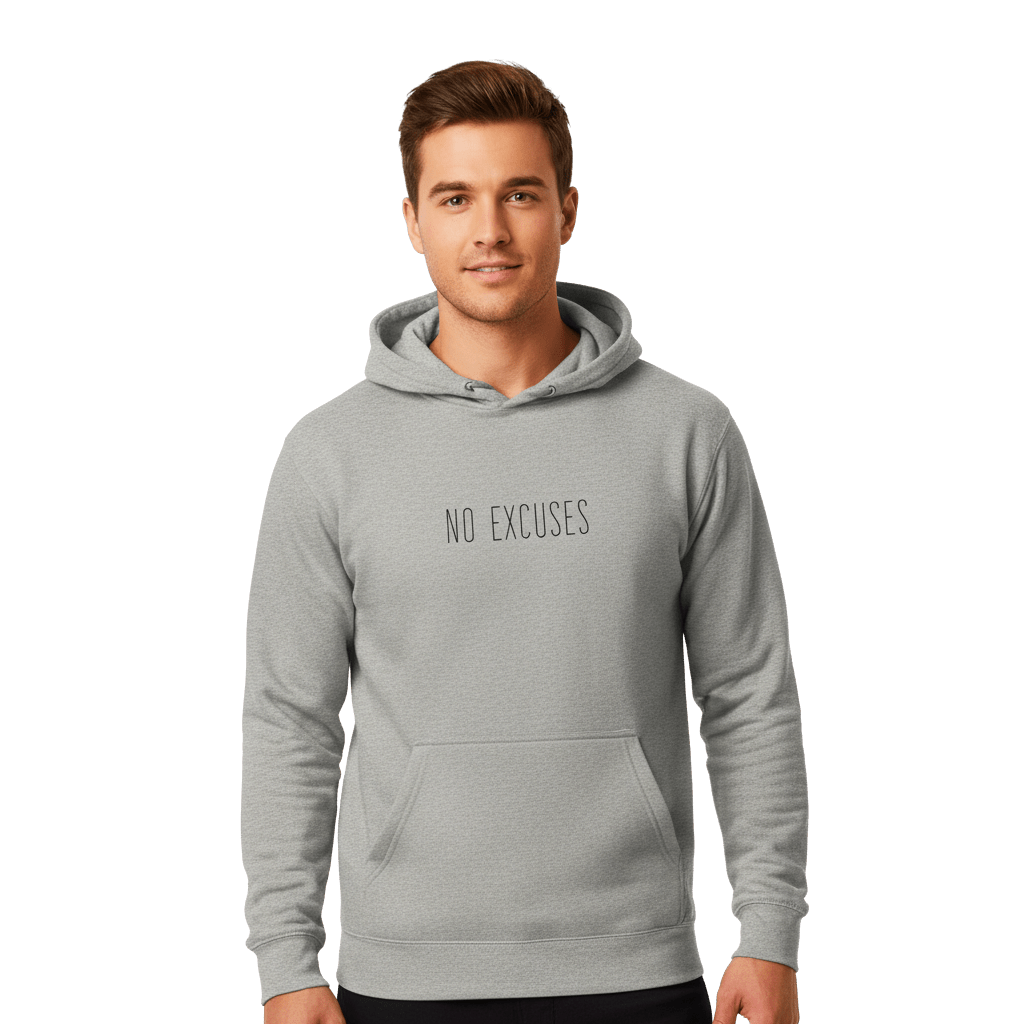 Hoodie Premium Unisexe – NO EXCUSES (Noir) - Wearistic