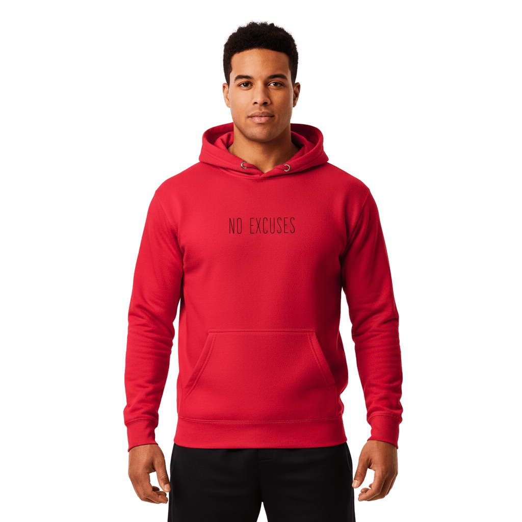 Hoodie Premium Unisexe – NO EXCUSES (Noir) - Wearistic