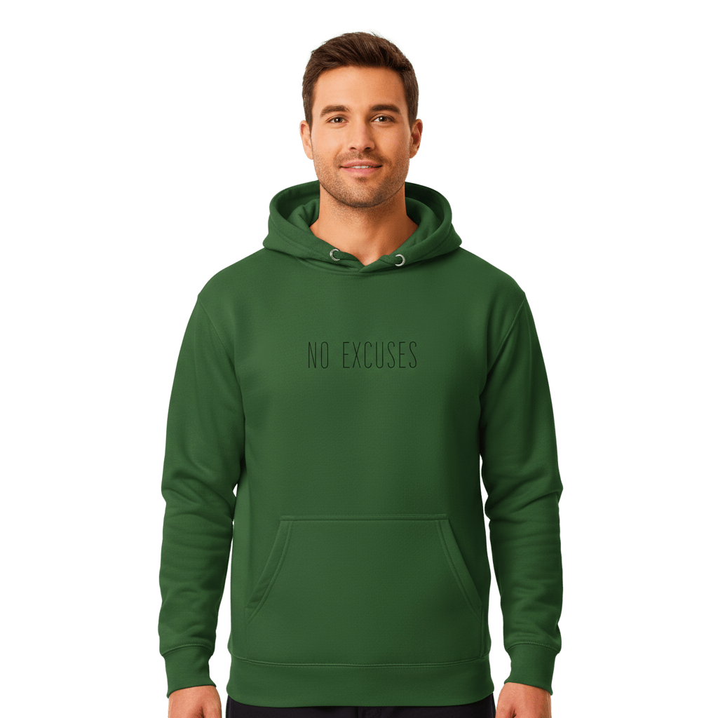 Hoodie Premium Unisexe – NO EXCUSES (Noir) - Wearistic