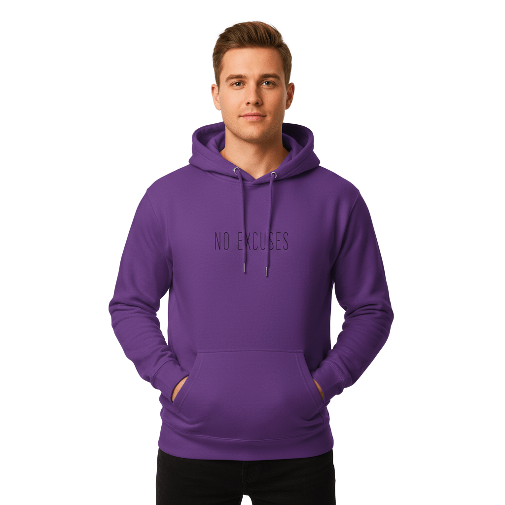 Hoodie Premium Unisexe – NO EXCUSES (Noir) - Wearistic