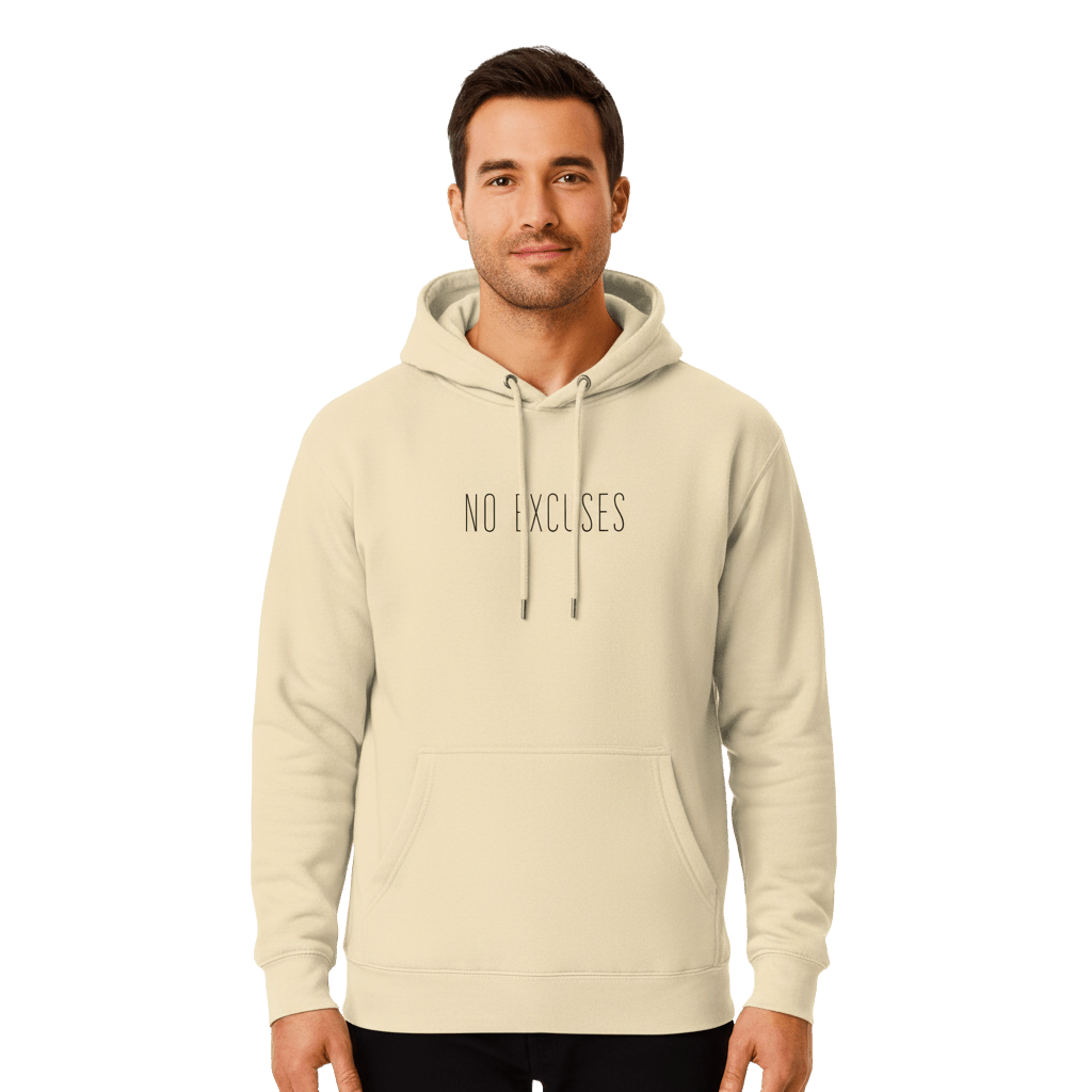 Hoodie Premium Unisexe – NO EXCUSES (Noir) - Wearistic