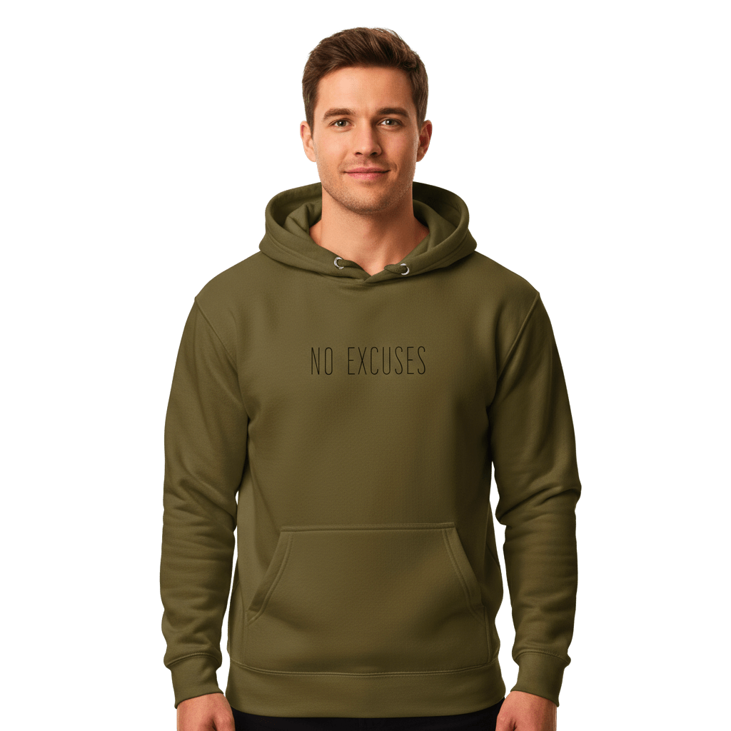 Hoodie Premium Unisexe – NO EXCUSES (Noir) - Wearistic