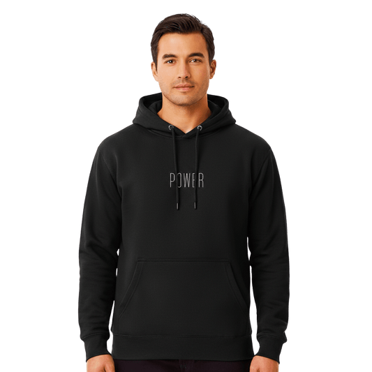 Hoodie Premium Unisexe – POWER (Blanc) - Wearistic
