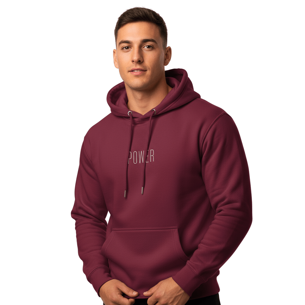 Hoodie Premium Unisexe – POWER (Blanc) - Wearistic