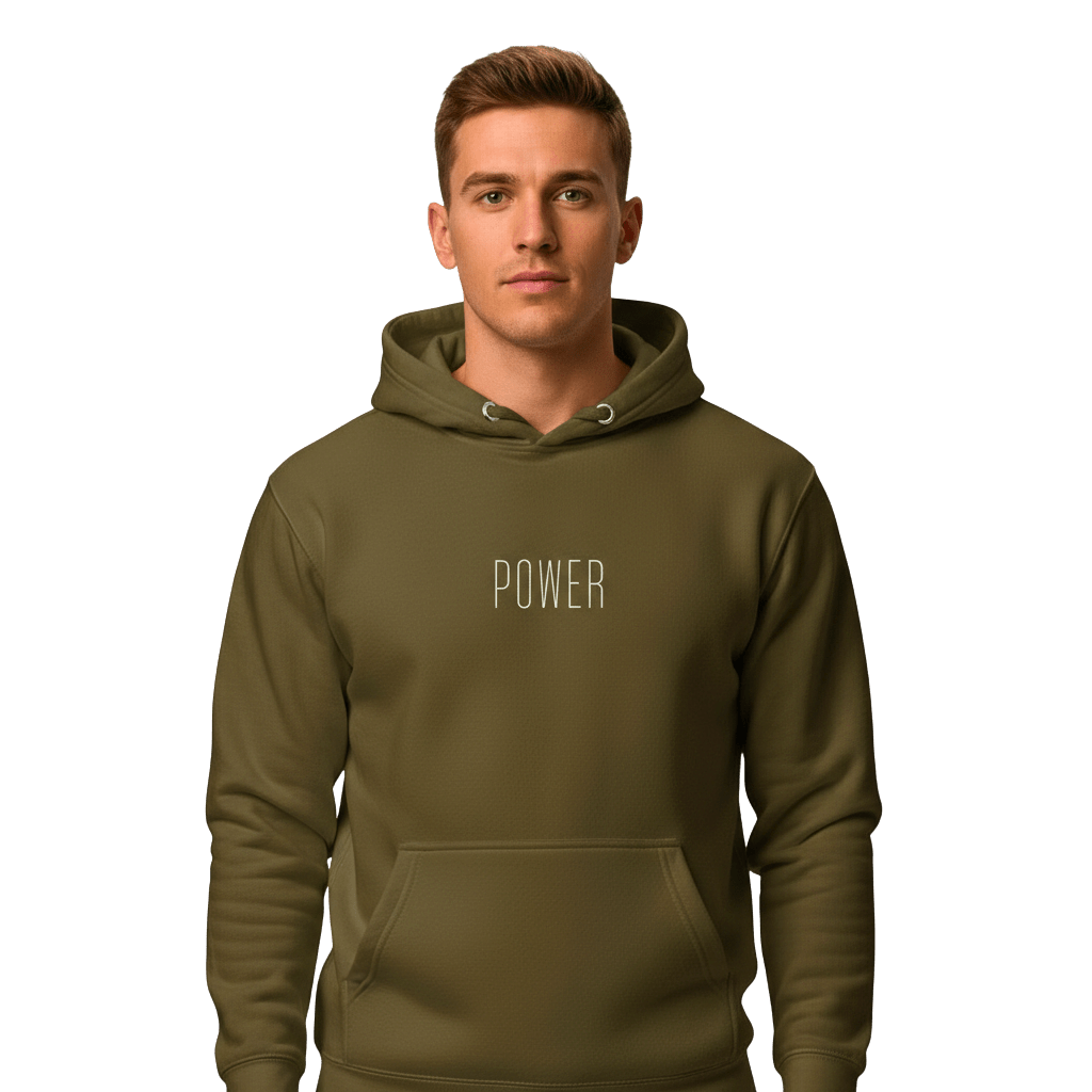 Hoodie Premium Unisexe – POWER (Blanc) - Wearistic