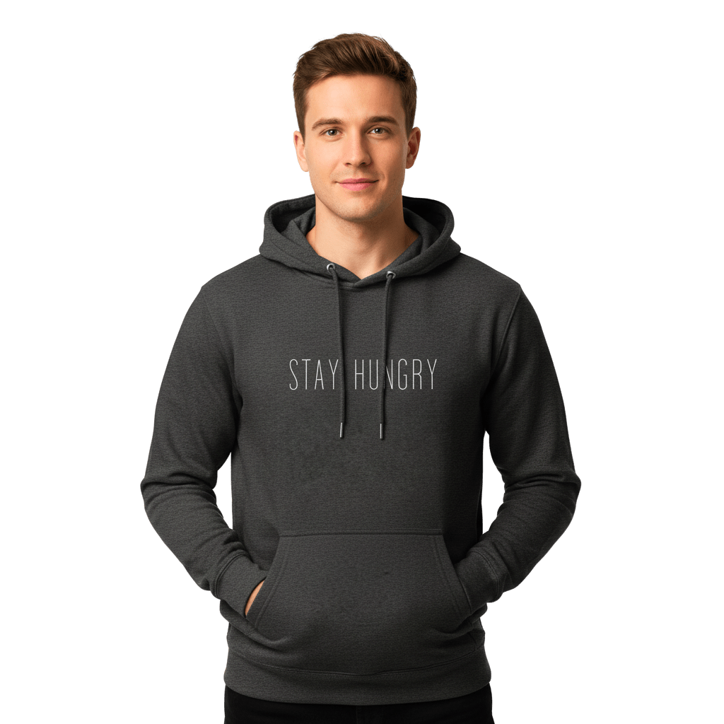 Hoodie Premium Unisexe – STAY HUNGRY (Blanc) - Wearistic