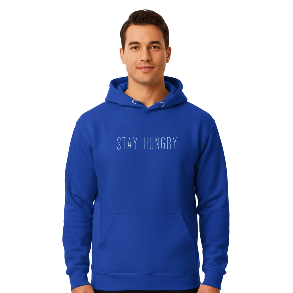 Hoodie Premium Unisexe – STAY HUNGRY (Blanc) - Wearistic