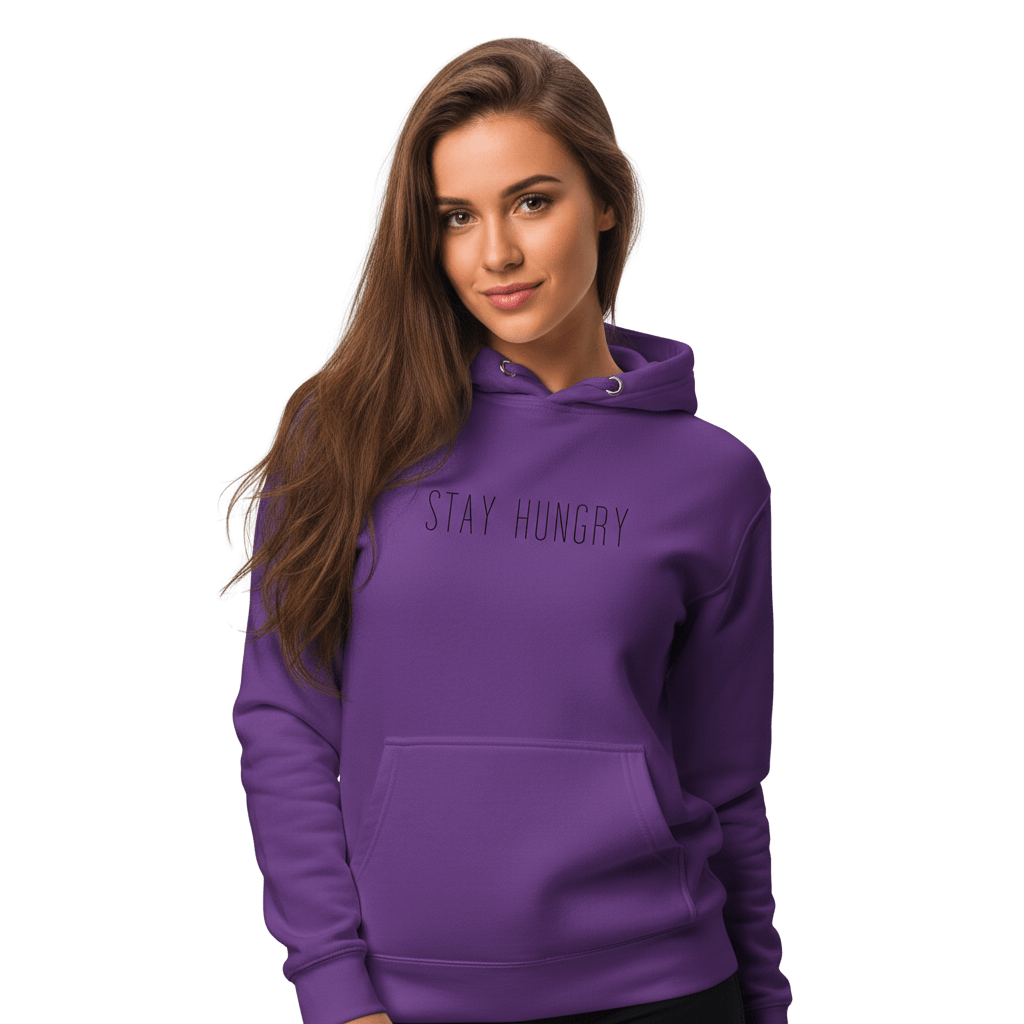 Hoodie Premium Unisexe – STAY HUNGRY (Noir) - Wearistic