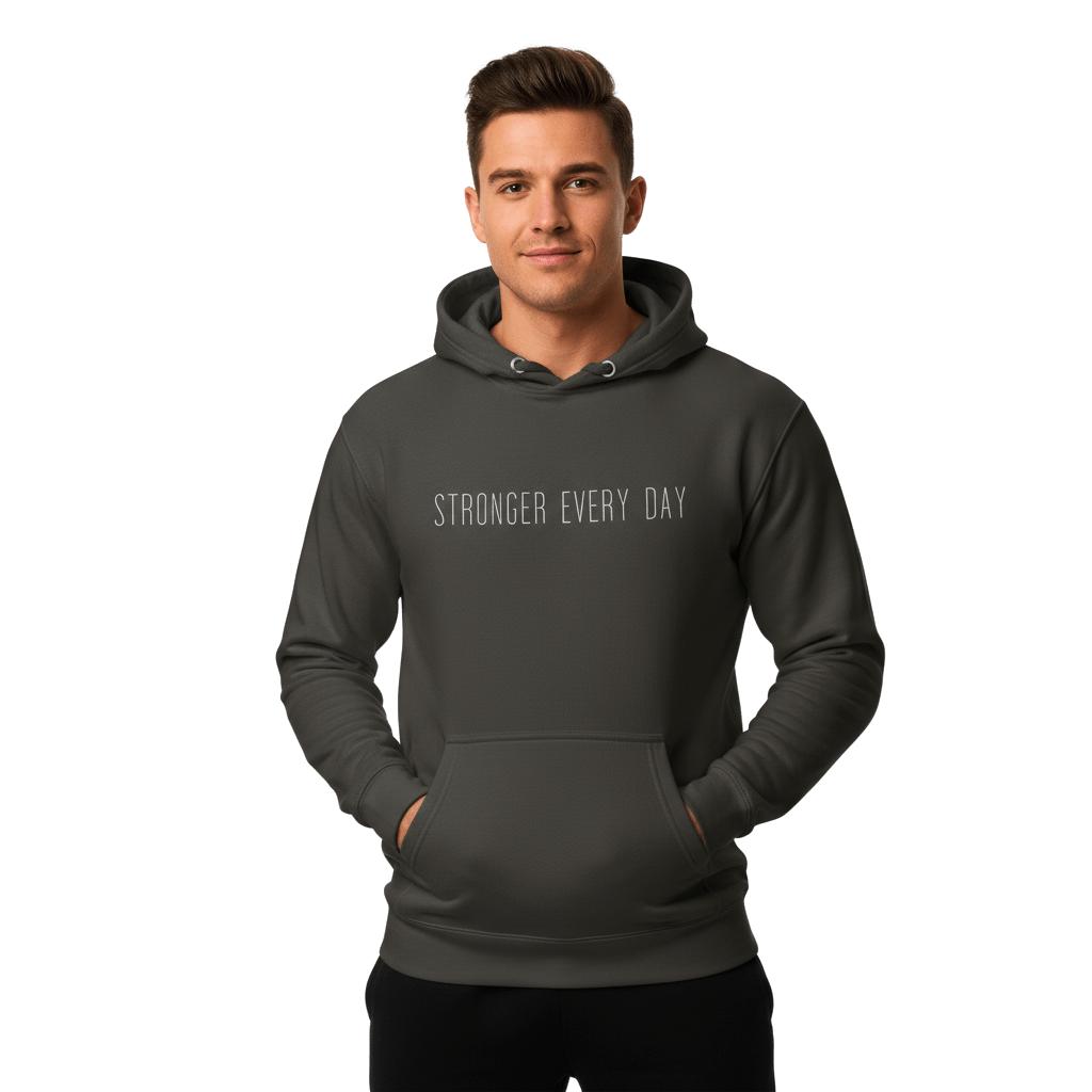 Hoodie Premium Unisexe – STRONGER EVERY DAY (Blanc) - Wearistic