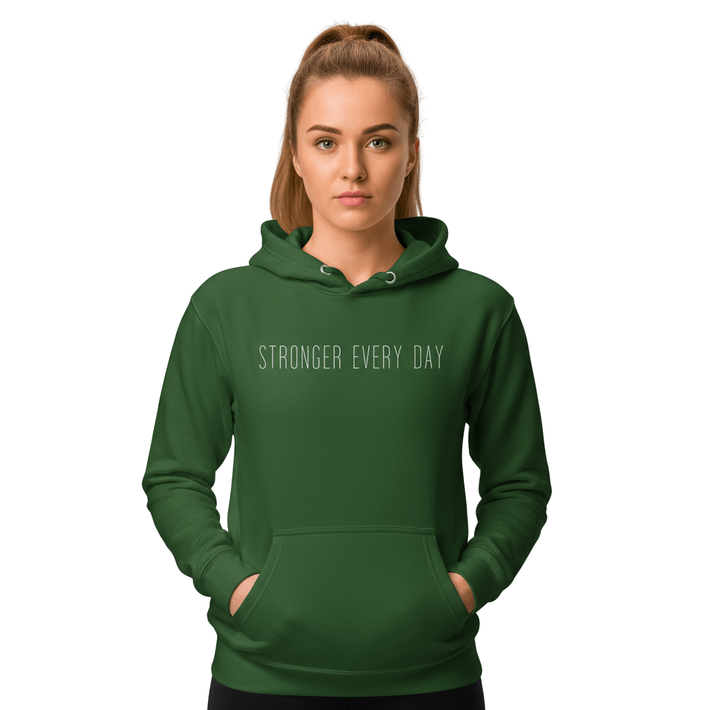 Hoodie Premium Unisexe – STRONGER EVERY DAY (Blanc) - Wearistic