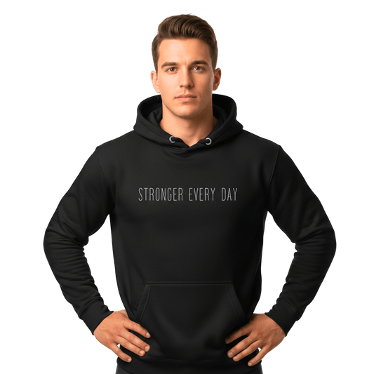 Hoodie Premium Unisexe – STRONGER EVERY DAY (Blanc) - Wearistic