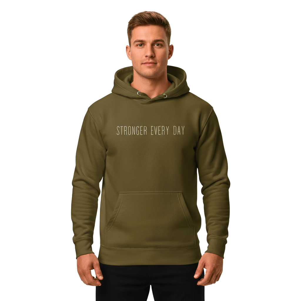 Hoodie Premium Unisexe – STRONGER EVERY DAY (Blanc) - Wearistic