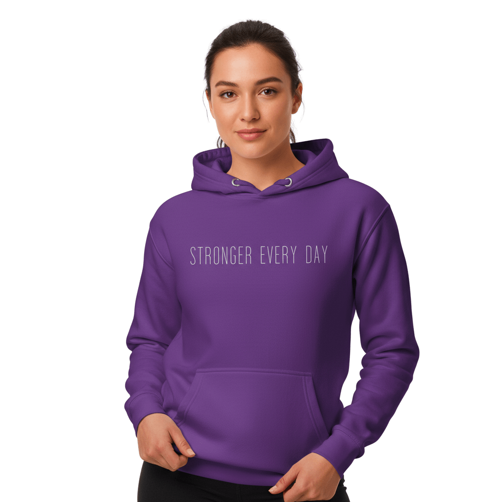 Hoodie Premium Unisexe – STRONGER EVERY DAY (Blanc) - Wearistic