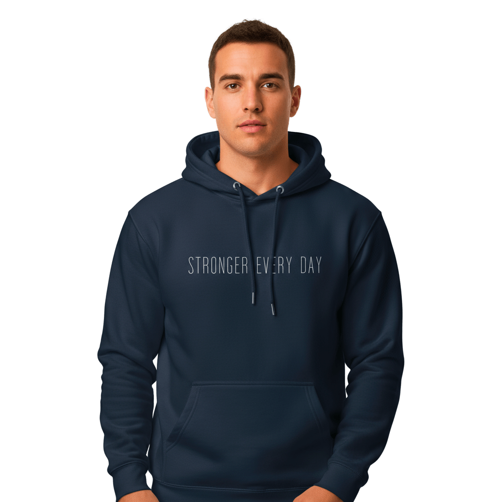 Hoodie Premium Unisexe – STRONGER EVERY DAY (Blanc) - Wearistic