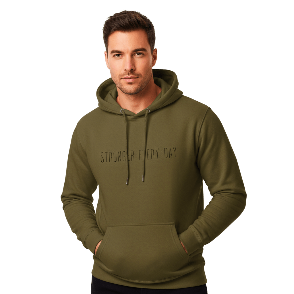 Hoodie Premium Unisexe – STRONGER EVERY DAY (Noir) - Wearistic
