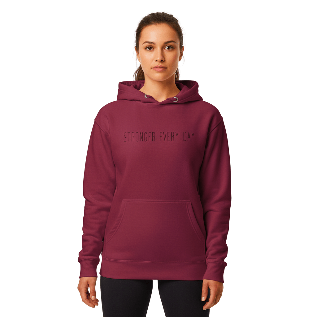 Hoodie Premium Unisexe – STRONGER EVERY DAY (Noir) - Wearistic