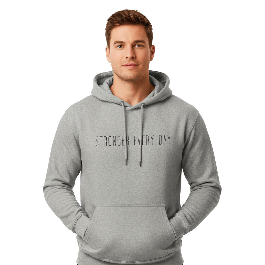 Hoodie Premium Unisexe – STRONGER EVERY DAY (Noir) - Wearistic