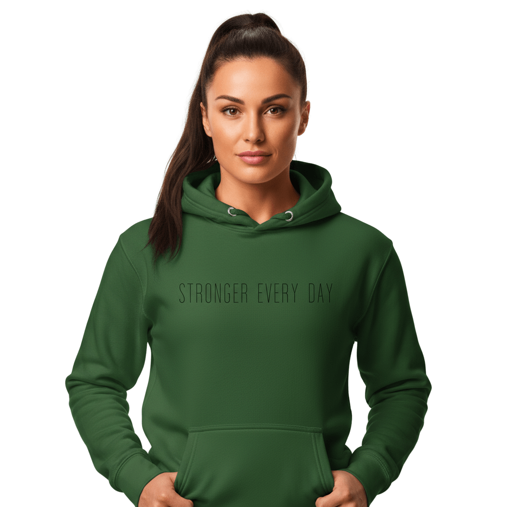 Hoodie Premium Unisexe – STRONGER EVERY DAY (Noir) - Wearistic