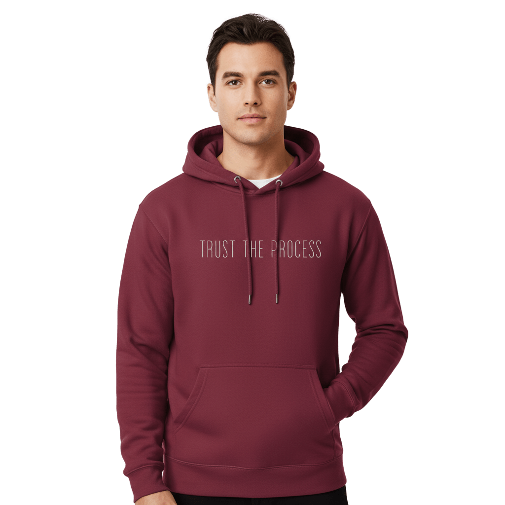 Hoodie Premium Unisexe – TRUST THE PROCESS (Blanc) - Wearistic