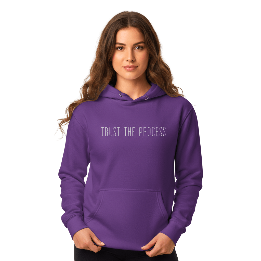 Hoodie Premium Unisexe – TRUST THE PROCESS (Blanc) - Wearistic